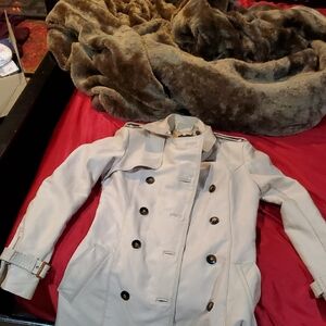 Zara Light Cream Double-Breasted Trench Coat